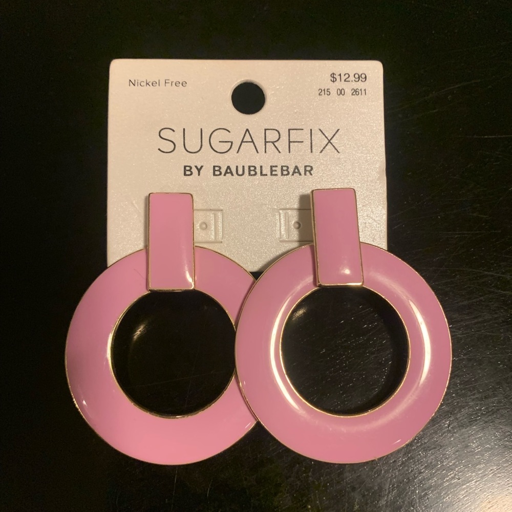 NWT SUGARFIX by BaubleBar Pink and Gold Earrings with posts